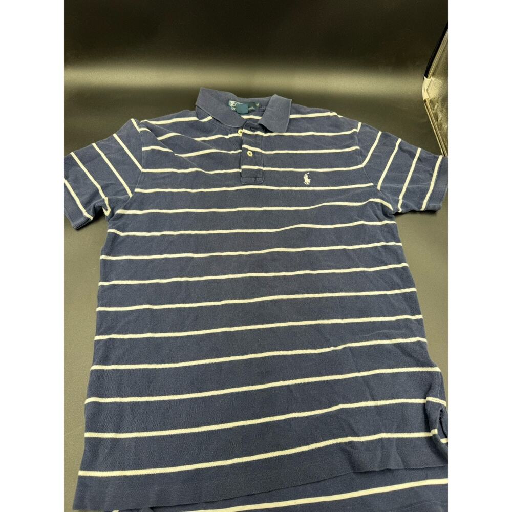 Polo By Ralph Lauren Polo Men’s Medium Blue With White Stripes & White Horse